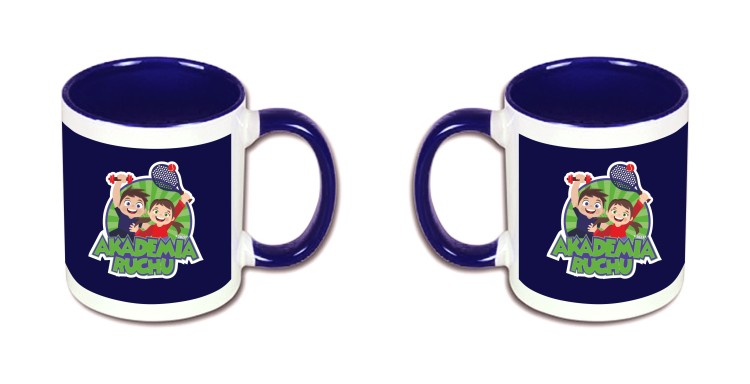 kubek granatowy logo