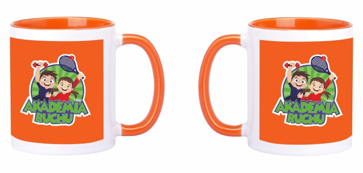 kubek pomarańczowy logo