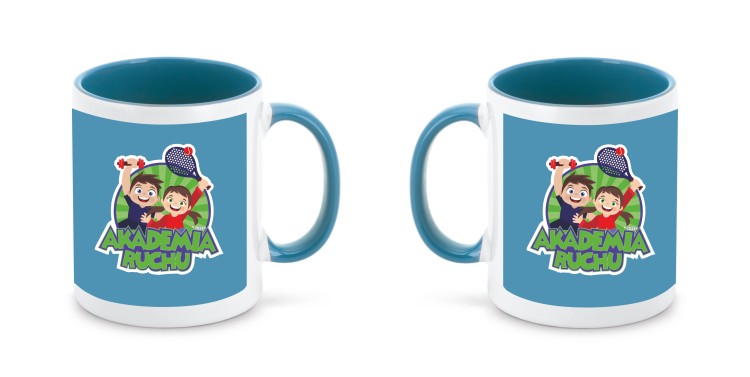 kubek turkusowy logo