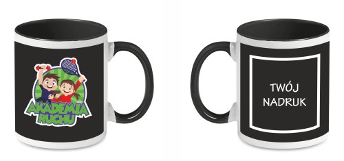 kubek czarny logo nadruk