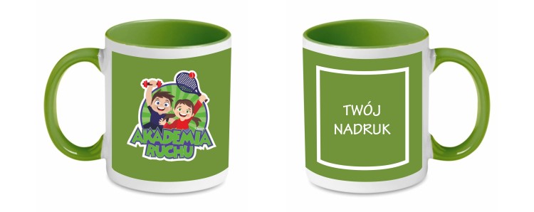 kubek zielony logo nadruk