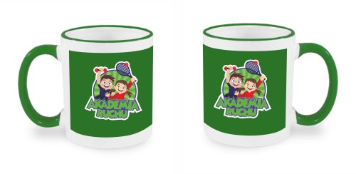 kubek zielona obwódka logo