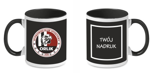 kubek czarny logo nadruk