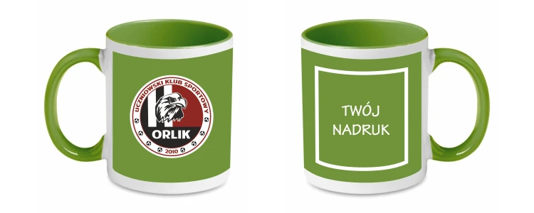 kubek zielony logo nadruk