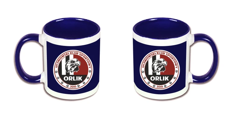 kubek granatowy logo