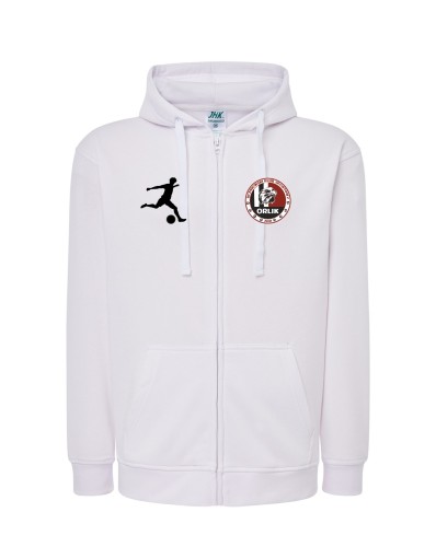 Bluza rozpinana z kapturem seniorska biała