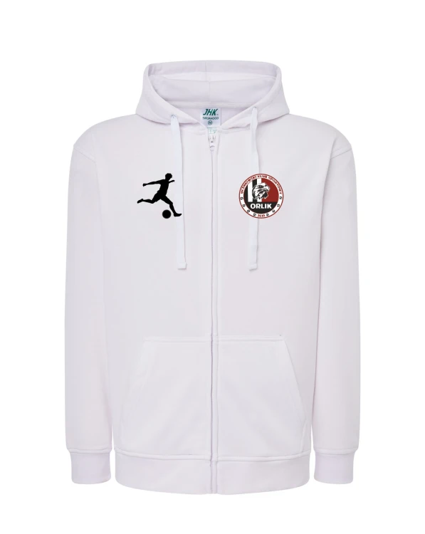 Bluza rozpinana z kapturem seniorska biała