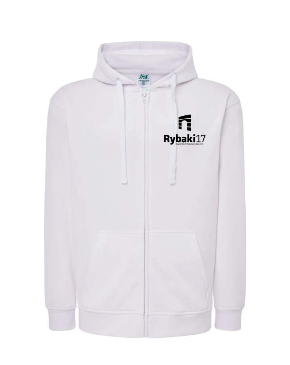 Bluza rozpinana z kapturem biała
