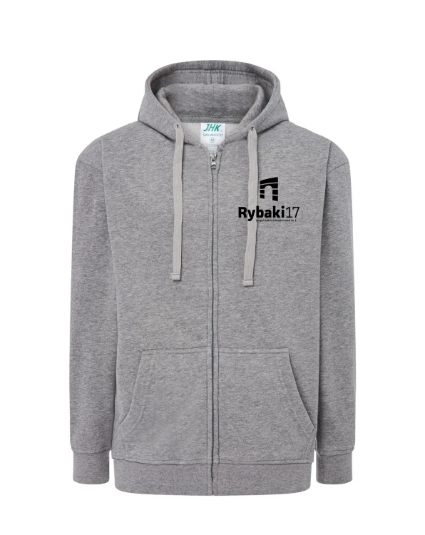 Bluza rozpinana z kapturem szara