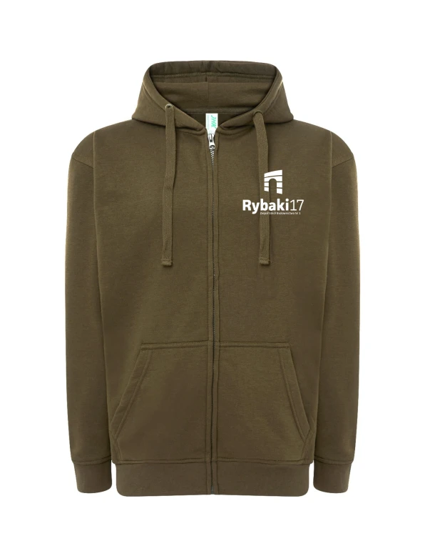 Bluza rozpinana z kapturem branżowa khaki