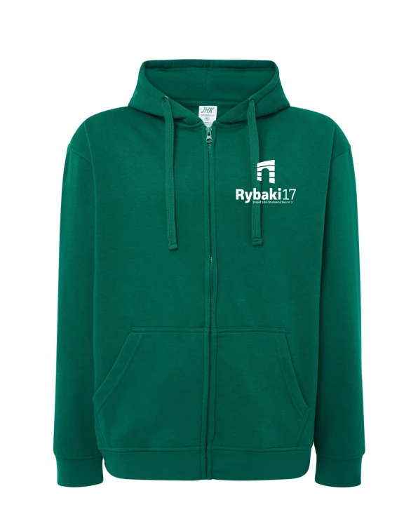 Bluza rozpinana z kapturem branżowa zielona