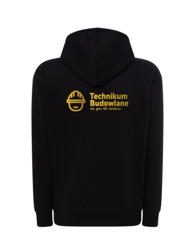 Bluza rozpinana TECHNIKUM ZS 1  czarna ze złotym nadrukiem tył