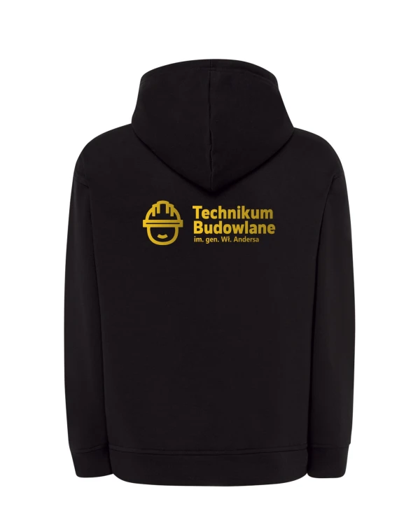 Bluza kangurek TECHNIKUM czarna złoty nadruk tył